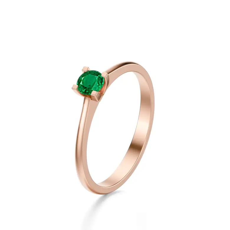 Pierścionek z różowego złota ze szmaragdem AJPZ_005